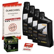 Ölwechselset Adrenaline/HiFlo Kawasaki ZX-6R Ninja ZX600P 2007-2008 Motoröl