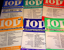 13 Schlagertexthefte "top", versch. Nummern, alle mit Starbild-Postkarte, 1,--