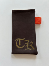 Handytasche 13 x 7 cm Neopren braun mit Initialen in gold "TK"