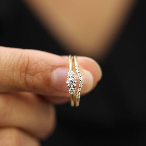 Zwei diamanten ringe set - diamanten,
