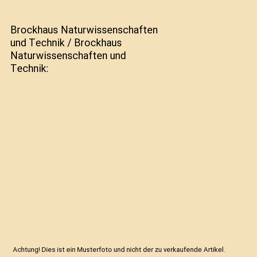 Brockhaus naturwissenschaften - brockhaus,