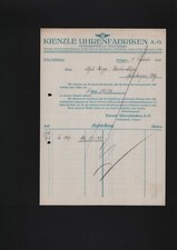 STUTTGART, Rechnung 1928, Kienzle Uhren-Fabriken AG