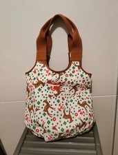 Blutsgeschwister Shopper Handtasche Tragetasche Creme weiß Rehe Kleeblatt blumen