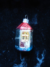 Haus ,rotes Dach ,Weihnachten ,alter Christbaumschmuck , Glas ,50er Jahre