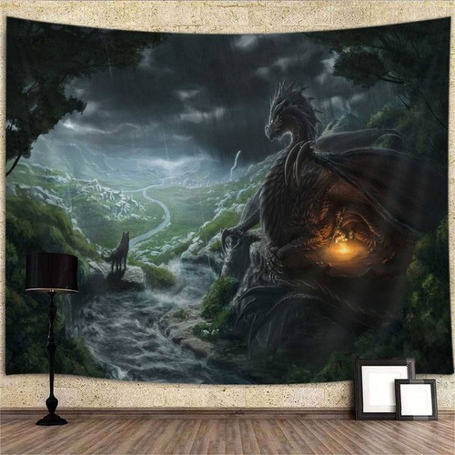 Drachen und wolf fantasie - wolf,