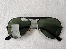 B&L Ray Ban Sonnenbrille Aviator Outdoorsman Schwarz Grün Bausch & Lomb Vintage