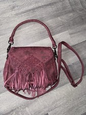 Tasche Kunstleder von EMILY & NOAH bordo Lila Boho Hippie Bohemien Franzen