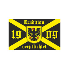 Fahne DORTMUND - Tradition verpflichtet, 90x150 cm, mit Ösen, **VERSAND GRATIS**