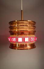 Alte DDR Metalldrücker Deckenleuchter Pendellampe Lampe 70er