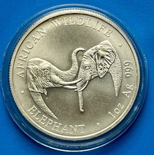 2002 Zambia Afrika 5000 Kwacha Silber 1 oz African Wildlife Elephant