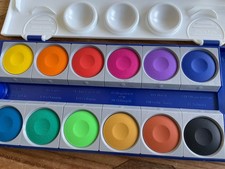Pelikan Deckfarbkasten Malkasten K12 12 Farben Austauschbar Schule Malen Neu!!