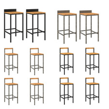 Barhocker Barstuhl Küchenhocker Hocker 2/4 Stk.Poly Rattan und Massivholz Akazie