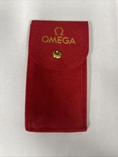 Omega red suede watch - suede, pouch