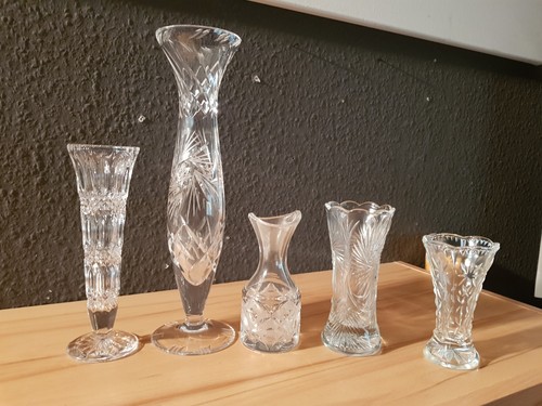 Vintage bleikristall vasen set - vintage,
