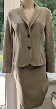 Marc Cain Kostüm Anzug Rock Blazer Gr N4 Kaschmir Schurwolle Beige