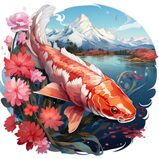 10x car sticker koi fish