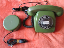 Telefon Apparat Grün Wählscheibe POST FeTAp 611-2a 70er Jahre mit Verlängerung