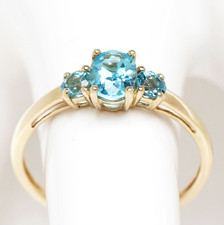 Topasring 8 Karat 333 Gold Gelbgold Blautopas Topase 1,82 g Damenring Gr. 63