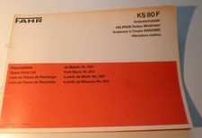 Fahr Schwader KS80 F Ersatzteilliste