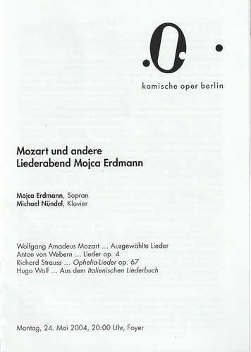 Programmheft liederabend mojca - programmheft,