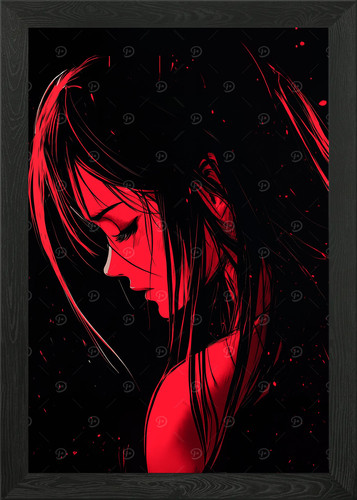 Rotes anime mädchen - rotes,