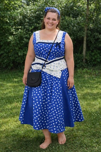 Vintage dirndl kleid blau - dirndl,