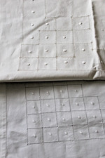 Überschlaglaken und Paradekissen Kopfkissen Stickerei Hohlsaum alt, Weisswäsche