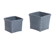 2 tlg.Set Blumenkörbchen Anthrazit grau Overbeck Aufbewahrung Korb Ordnung 