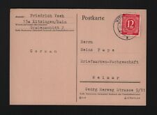 KITZINGEN, Postkarte 1946, Friedrich Veeh Briefmarken