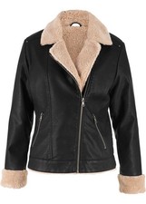 Lederimitat-Jacke gefüttert