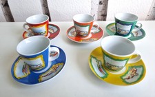 5 Espresso - Mocca Tassen farbig Italienisches Design