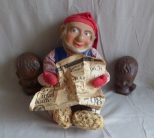 alte Puppe Wichtel aus Dänemark mit biegbaren Drähten original bekleidet um 1960