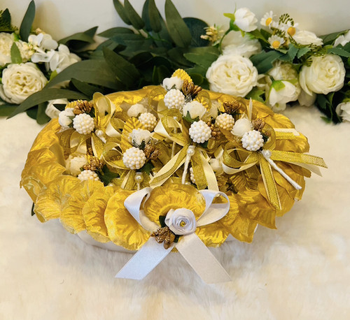 Gastgeschenk korb weiß gold - gastgeschenk,