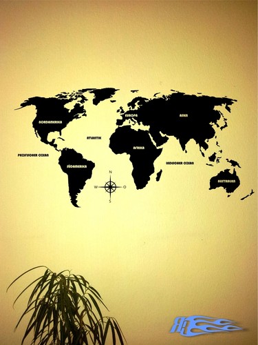 Wandtattoo weltkarte world map - wandtattoo,