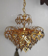 KRISTALL KRONLEUCHTER Lampe Lüster VERGOLDET MIT HERZEN