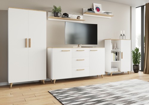 Wohnwand lund eiche artisan - wohnwand,
