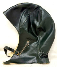 Motorrad Kappe Haube Mütze Fliegermütze Kunstleder Grün ALT