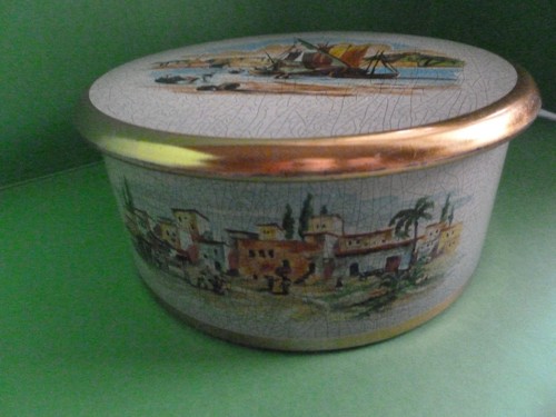 Alte blechdose rund - alte,