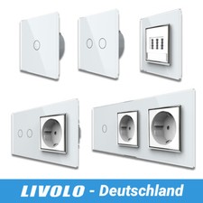 LIVOLO Touch Glas Lichtschalter Steckdosen Taster Dimmer USB SAT Wechselschalter