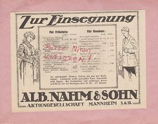 MANNHEIM, Werbung 1925, Alb. Nahm & Sohn AG Schuhe