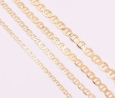 Solid 14K Gelbgold Flach