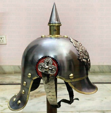 Kaiserlich Preußische Pickelhaube Eisenhelm Deutscher Helm mit Messingakzente...