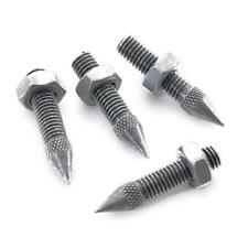 4 Schwerlast Gerändelte Lautsprecher Spikes Stahl Isolierung M8 Garn 42mm Silber