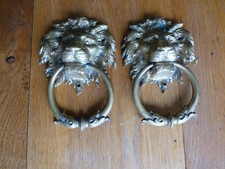 2 Applikationen Zierteile  Löwen  Bronze/Messing,Griffe,Türklopfer