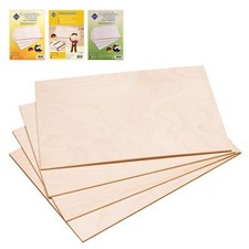 Pebaro Laubsägeholz unbedruckt Birke/Pappel Modellbau Sperrholz-Platten, 4 Stück