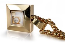 Chopard Anhänger Kette Happy Diamonds *Einer* Brillant 750 Gold [BRORS 20403]