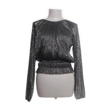 Zara, Top, Größe: M, Schwarz/Silber, Metallfaser/Polyester, Chevron, Damen #X6I