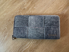 Desigual Portemonnaie Geldbörse Damen, geflochten in Denim-Optik