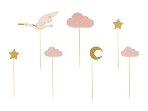 Cake topper storch geburtstag - cake,