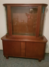 Altes Buffet  Kleiner Glas-Aufsatzschrank  Sideboard mit Glasaufsatz Glasvitrine